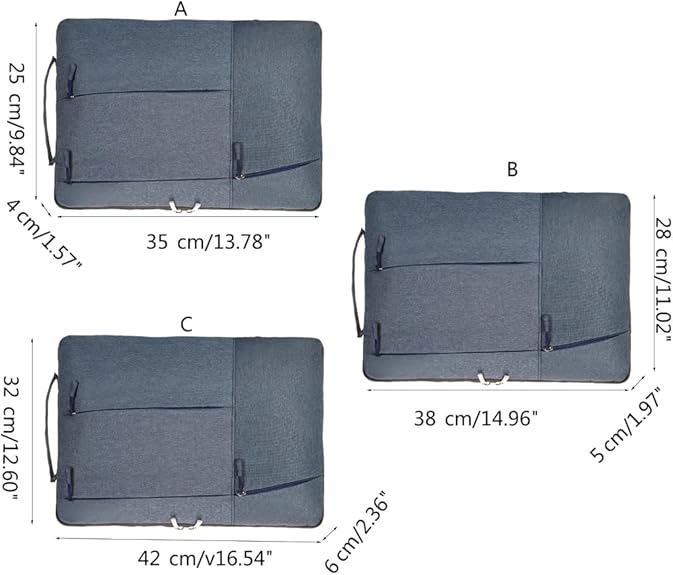 Laptop Case - Suitable for 13/14/15.6 inches - Zippered Laptop Case - Laptop Sleeve - Waterproof Oxford Cloth - Scratch and Wear Resistant, Easy to Carry - Gray