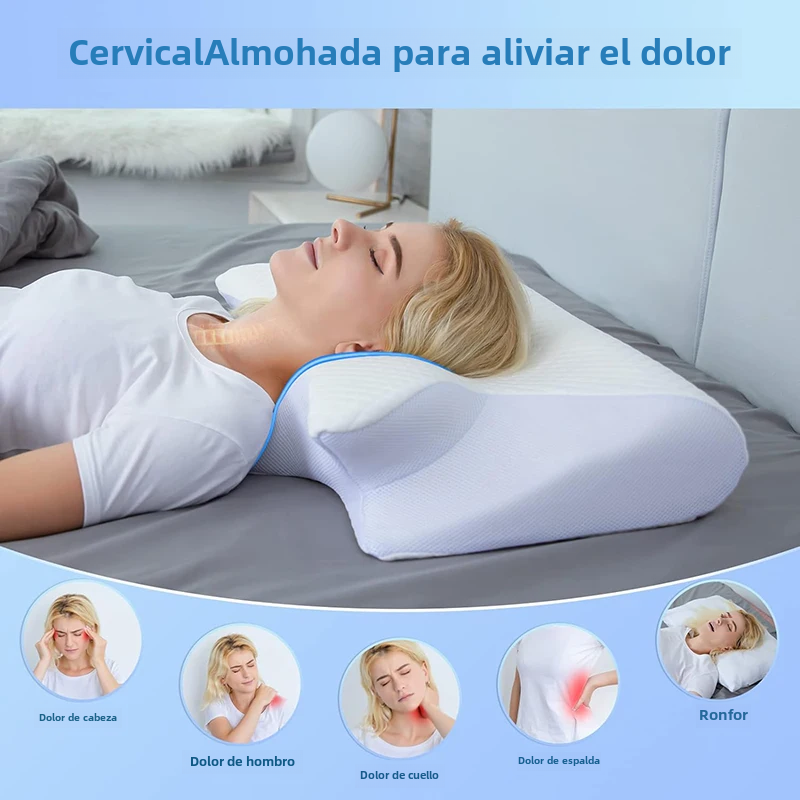 Viscoelastic Neck Pillow, Ergonomic Contour 2-in-1 Neck Pain Orthopedic Pillow, Contour Support Pillow, 1 Piece Light Gray Light gray No,