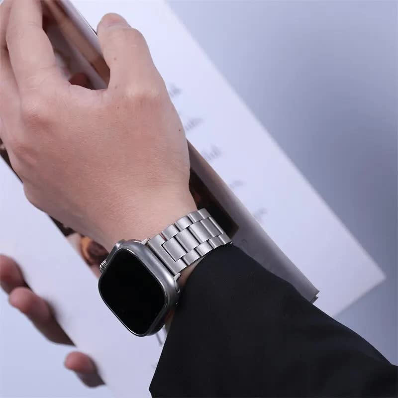 Stainless Steel Bracelet for Apple Watch Band 49mm 45mm 44mm 42mm Watch Metal Bracelet for Iwatch Series 9 8 7 6 5 Black