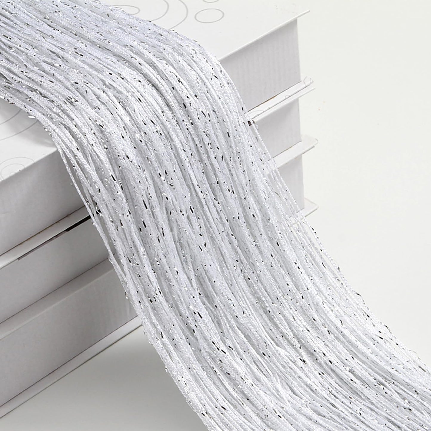String Curtains Door Mosquito Net, Elegant Divider Tassel Curtain for Home Decor, Partition Curtain for Doors and Windows, White (100x200cm)