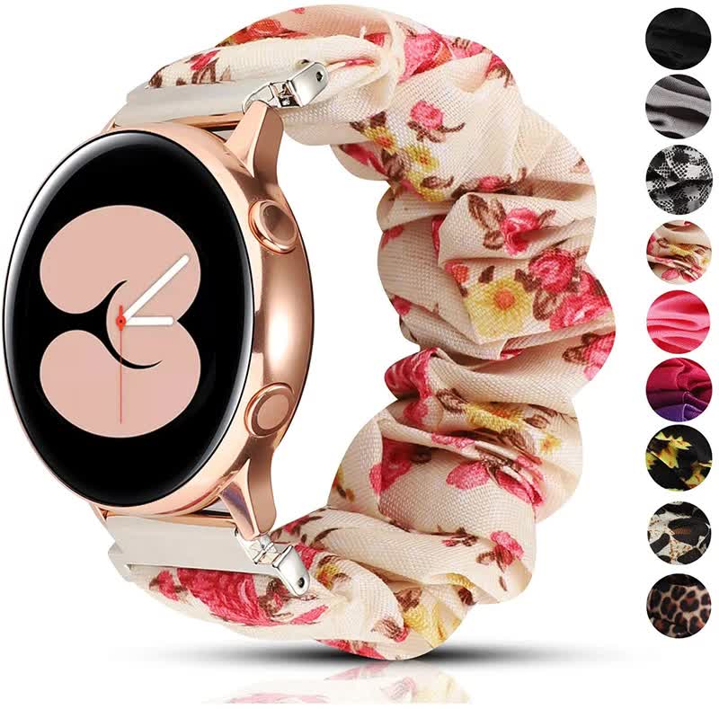 Compatible with Samsung Galaxy Watch 4 40mm 44mm Bracelet Scrunchies Bracelet for Samsung Galaxy Watch4 Classic 42mm Black galaxy watch6