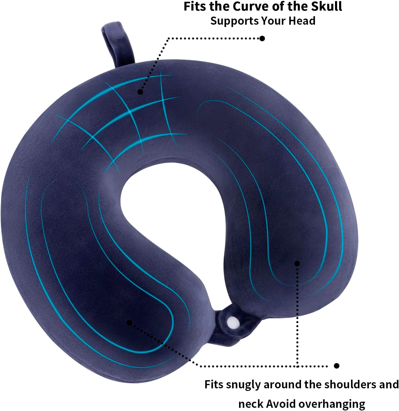 Travel Pillow Neck Pillow Memory Foam Travel Pillows Head Support Pillow for Airplane Train Car Office Travel Essential Flight Pillows for a Long Time Navy Blu Navy Blue One Size