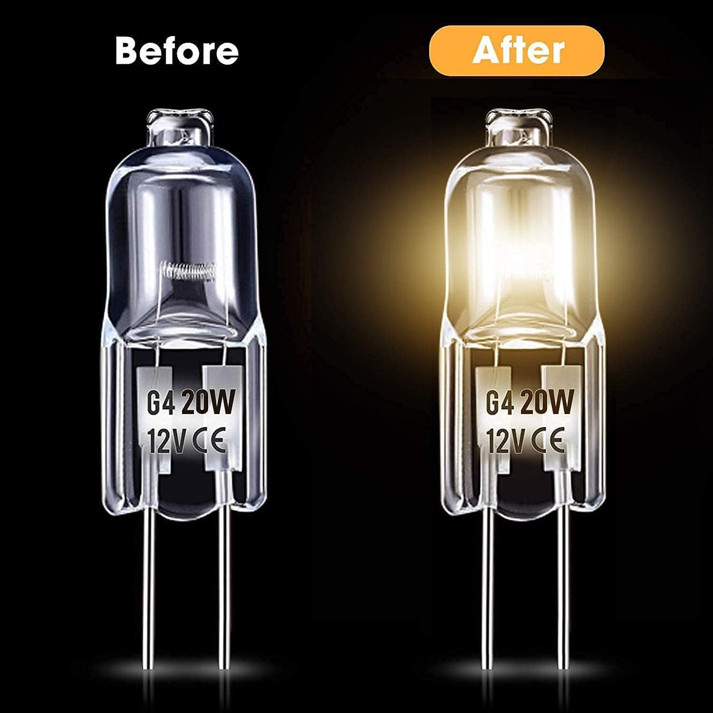 G4 halogen lamps 10W 12V - Warm white - 10-pack 10pcs 10pcs 10W