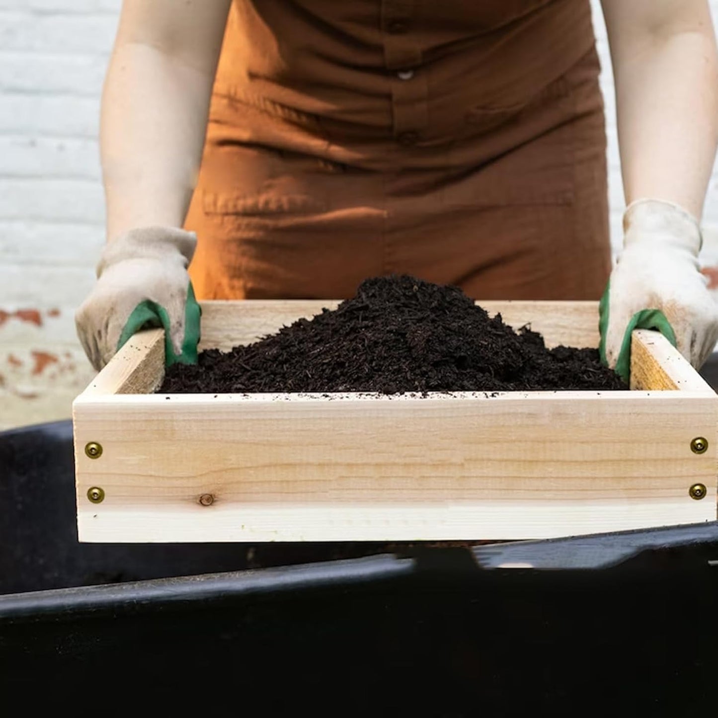 Garden sieve, soil sieve, mesh, ground stone, sand sieve, garden tool for sifting compost, dirt, soil, leaves, live