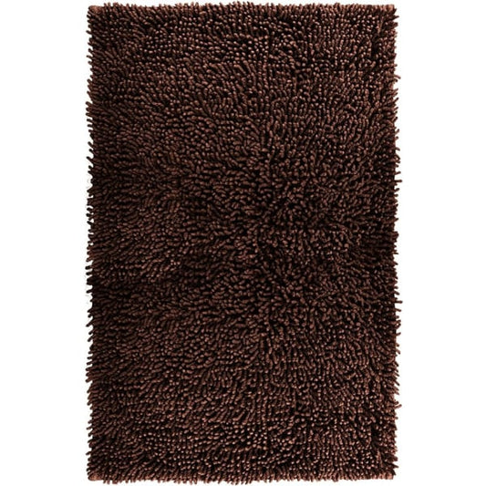 Bathroom Mat Chenille Dark Brown, Fluffy Bathroom Mat (50 x 80 cm) Coffee