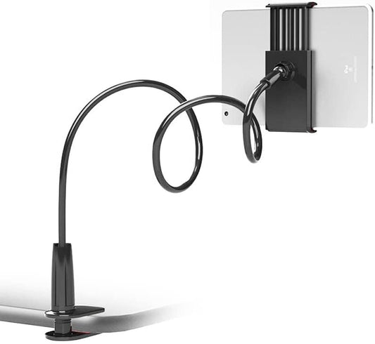 Gooseneck Tablet Holder, Tablet Stand for Bed Gooseneck Mount Flexible Arm 360 Clamp