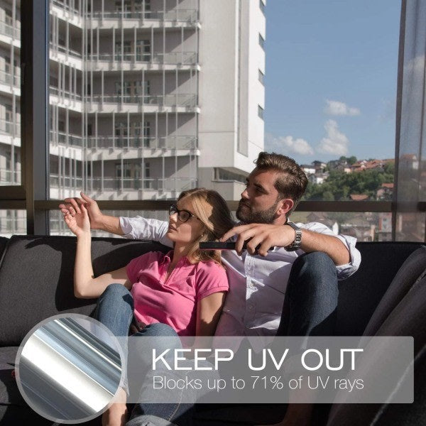 One-way mirror film Window film Sun protection Glass sticker - Special offer - Black Silver 40x300 cm Black-silver Black-silver 40x300 cm Black-silver 40x300 cm
