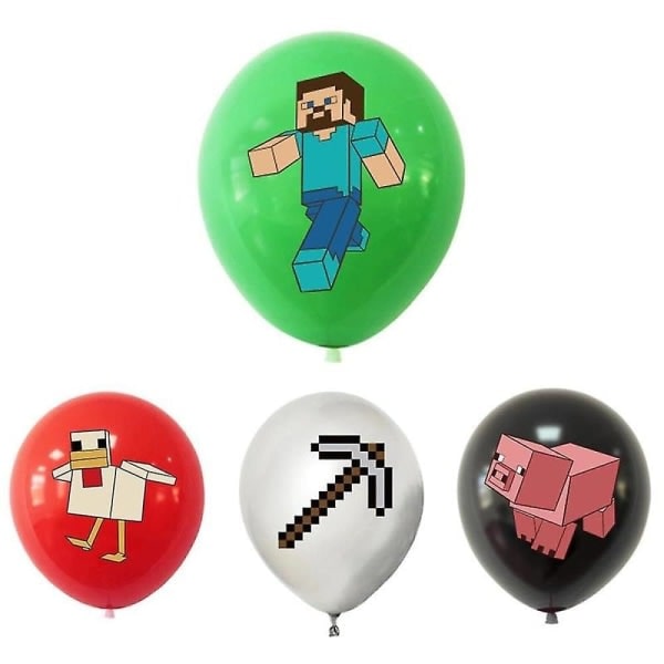 Minecraft Theme Happy Birthday Set Decoration Accessories Banner Pull Flag Cake Decorations Kit null none