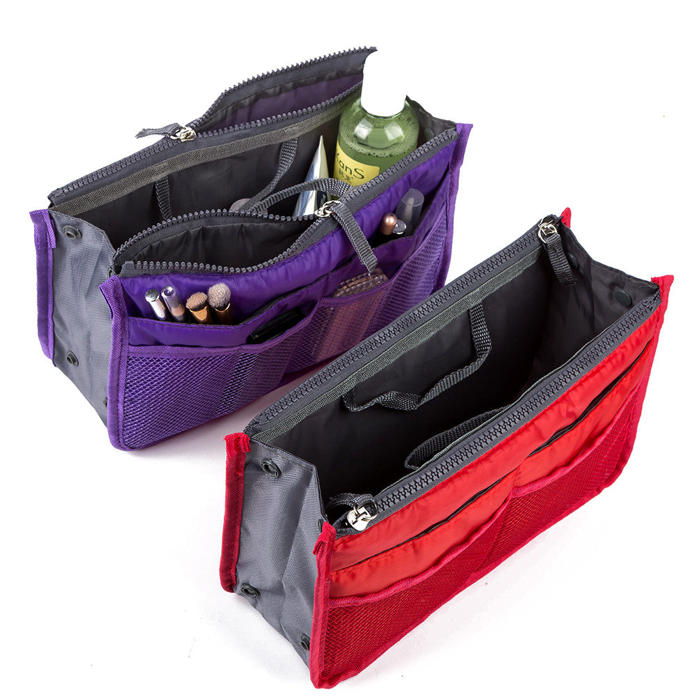 Bag in bag insert toiletry bag red 1