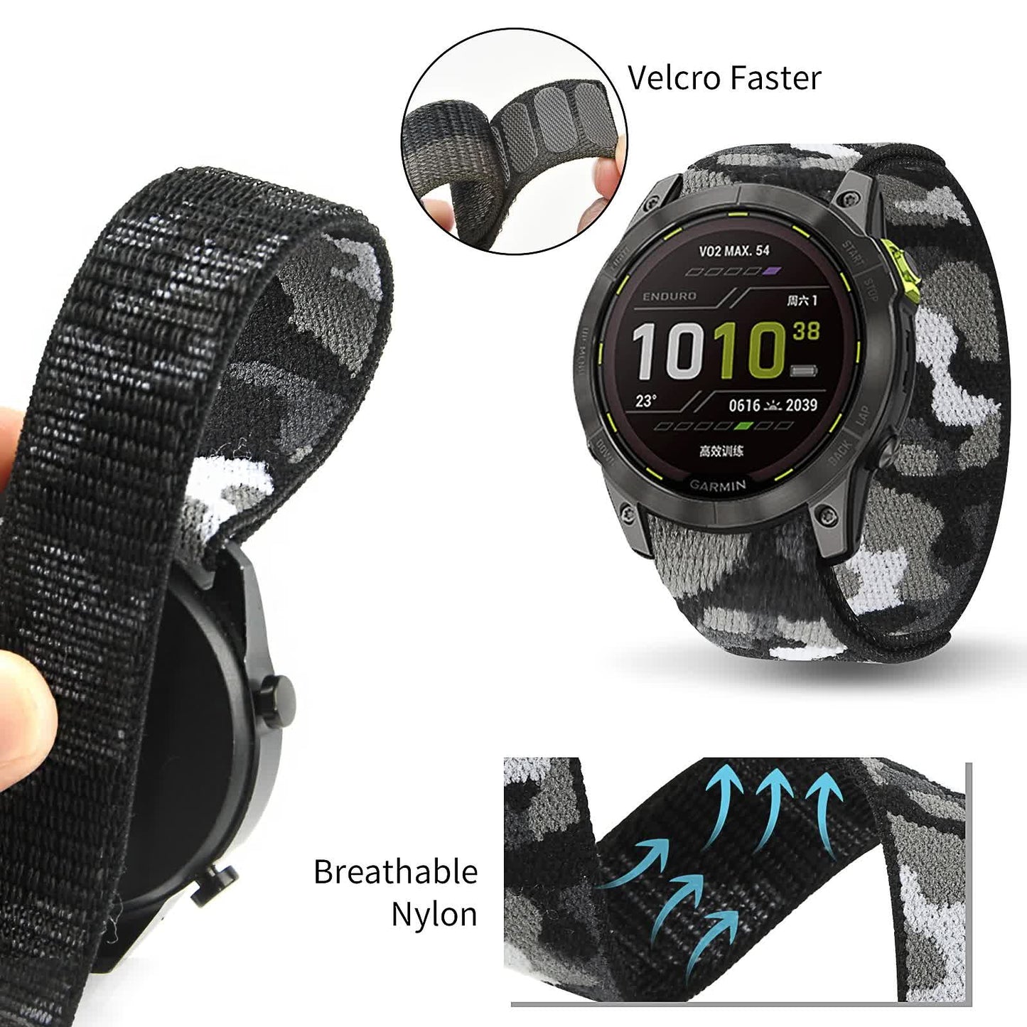 26mm 22mm  Nylon for Garmin Enduro 2/Fenix 6X 6 Pro 5X 5 Plus 7X 7/Epix Gen 2 Ultralight Smart Watch Band Bracelet H 26mm Fenix 6X 6XPro