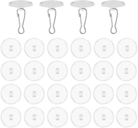 20-pack transparent self-adhesive ceiling hooks, no drilling required, ceiling hooks