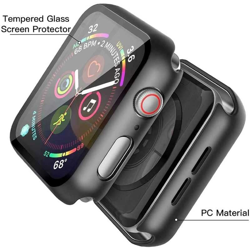 2-PACK Compatible with Apple Watch 40mm Shockproof Case 9H Tempered Glass 2in1 Rose Gold