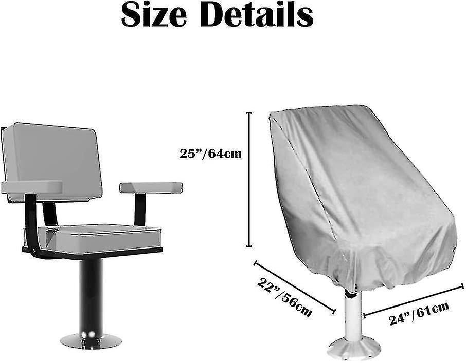 2-Pack Protector, Outdoor Waterproof Pedestal Pontoon Captain Boat Bench Chair Cover, Oxford Fabric Rudder Chair Cover - Perfect