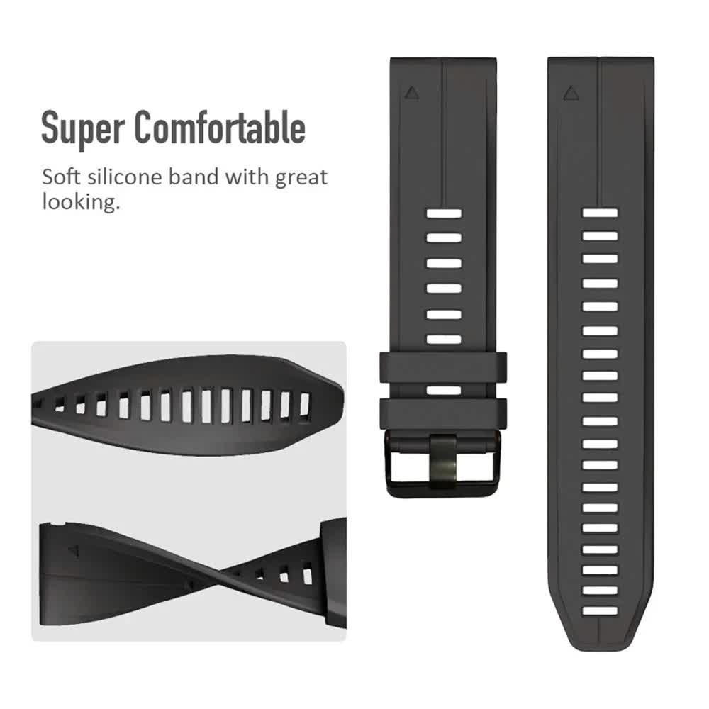 22mm 26mm Silicone Strap for Garmin Fenix 7X 7 Pro Solar/6X 6 Sapphire 5 5X Plus 3 3HR/Epix QuickFit WatchBand 1:1 Official Band style1 Army green style1 Army green QuickFit 22mm