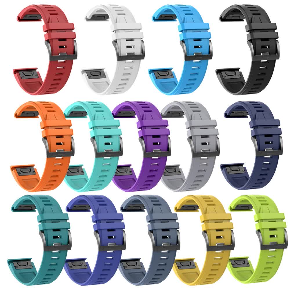 22mm 26mm Silicone Strap for Garmin Fenix 7X 7 Pro Solar/6X 6 Sapphire 5 5X Plus 3 3HR/Epix QuickFit WatchBand 1:1 Official Band style1 Army green style1 Army green QuickFit 22mm