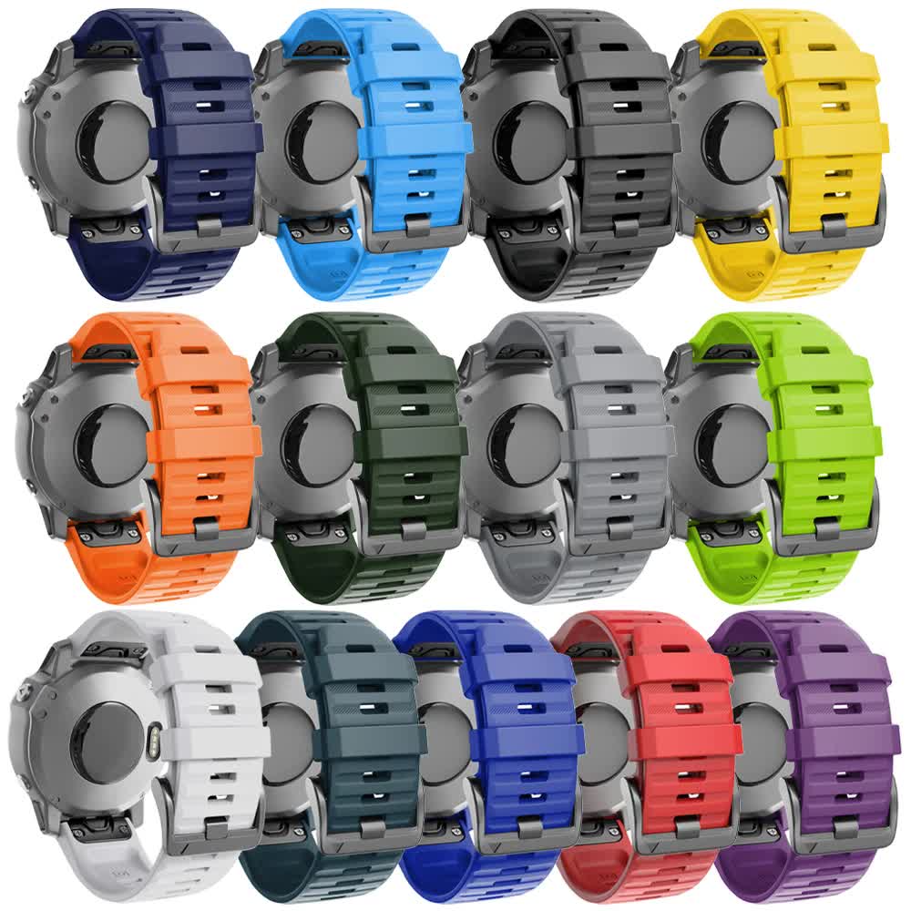 22mm 26mm Silicone Strap for Garmin Fenix 7X 7 Pro Solar/6X 6 Sapphire 5 5X Plus 3 3HR/Epix QuickFit WatchBand 1:1 Official Band style1 Army green style1 Army green QuickFit 22mm