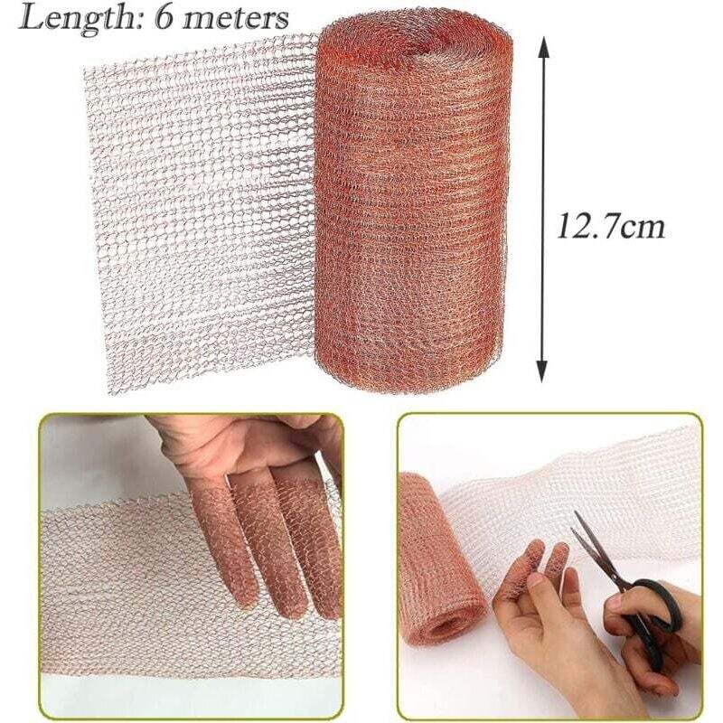 Copper net, 6m roll for snails, mice, birds, nematodes - Garden rodent protection