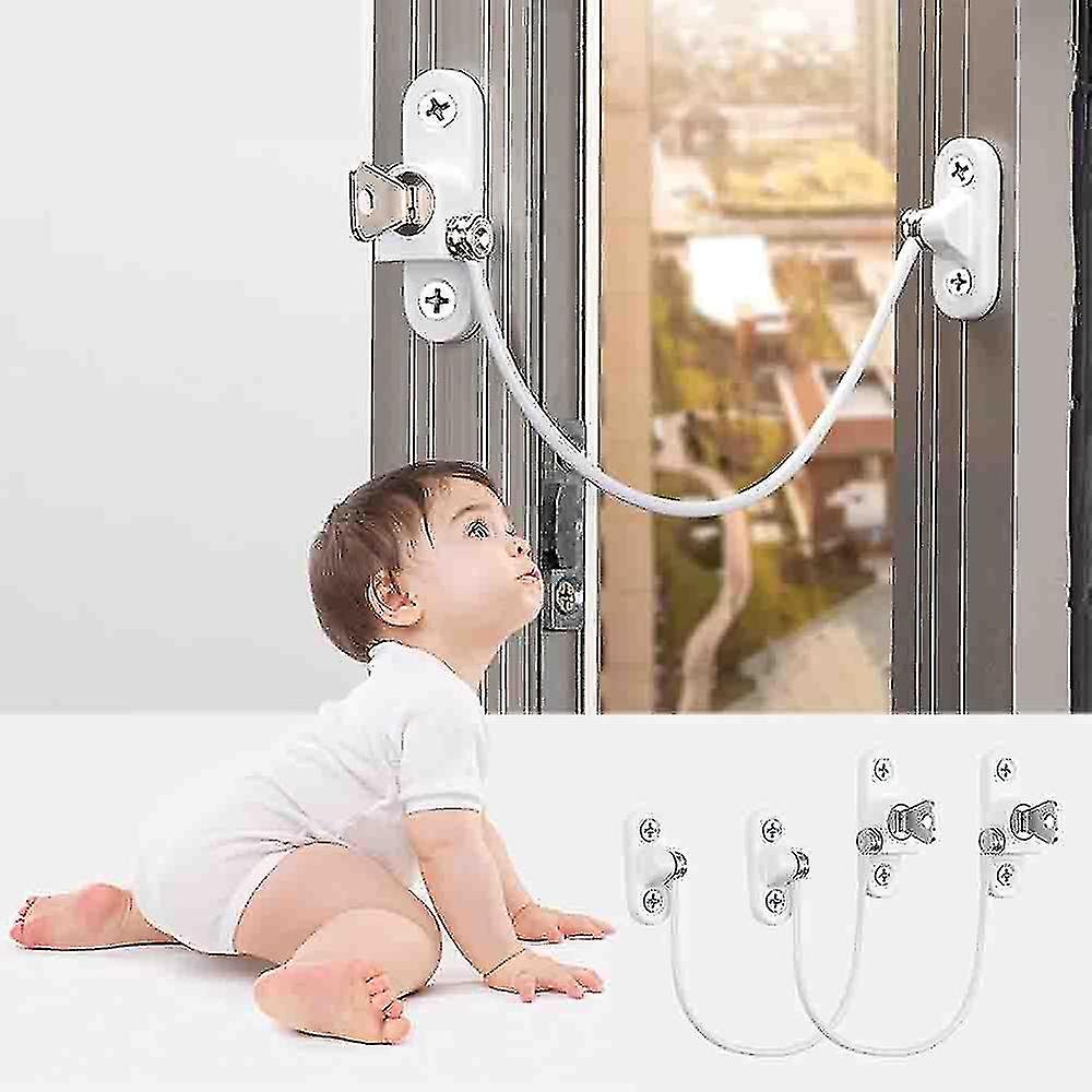 pcs Window Limiter, Window Limiter, Childproof Window Lock, Window Lock, Door Lock - White