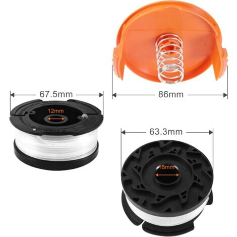 Best Selling Product!!! Trimmer Spool for Black & Decker Trimmers, 8 Trimmer Spools with 2 Spool Caps and 2 Springs.pa