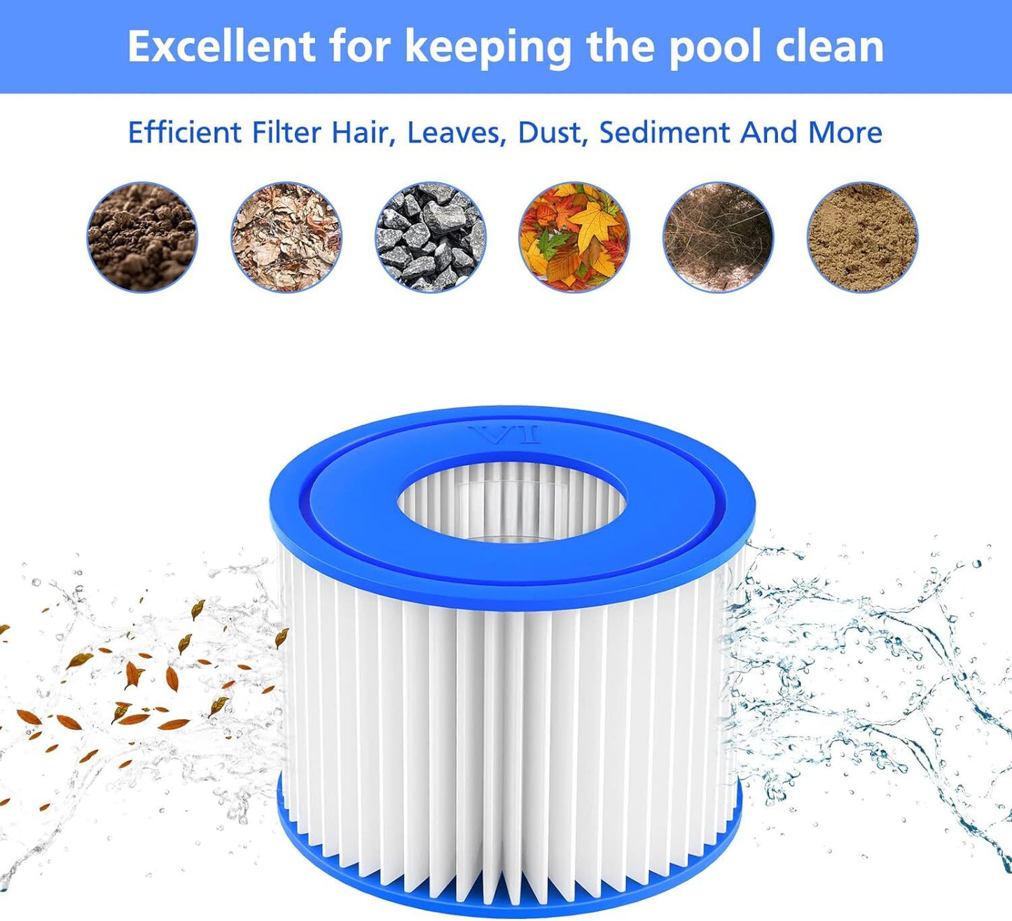 Lay-Z-Spa Filter Cartridge (VI), Compatible with All Lay-Z-Spa Hot Tub Models 4pcs