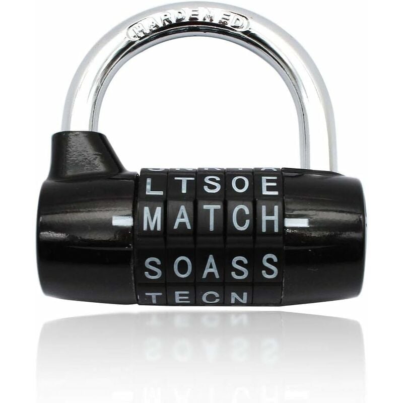 Combination Lock, Code Lock, Waterproof and Rustproof Combination Lock for Families, Schools, Businesses, Cabinets and Other Places (5 Letter Lock)