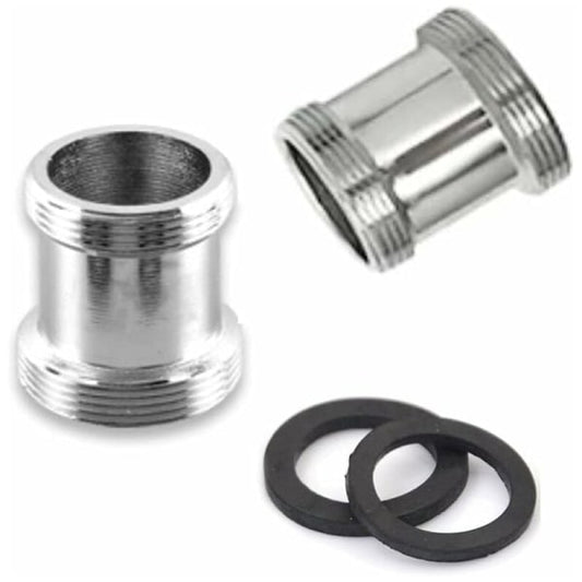 2-pack Brass Faucet Adapter 22mm NPT Male to Male Faucet Aerator Connector for Sink Faucet Water Filter Aerator (M24 - M22)