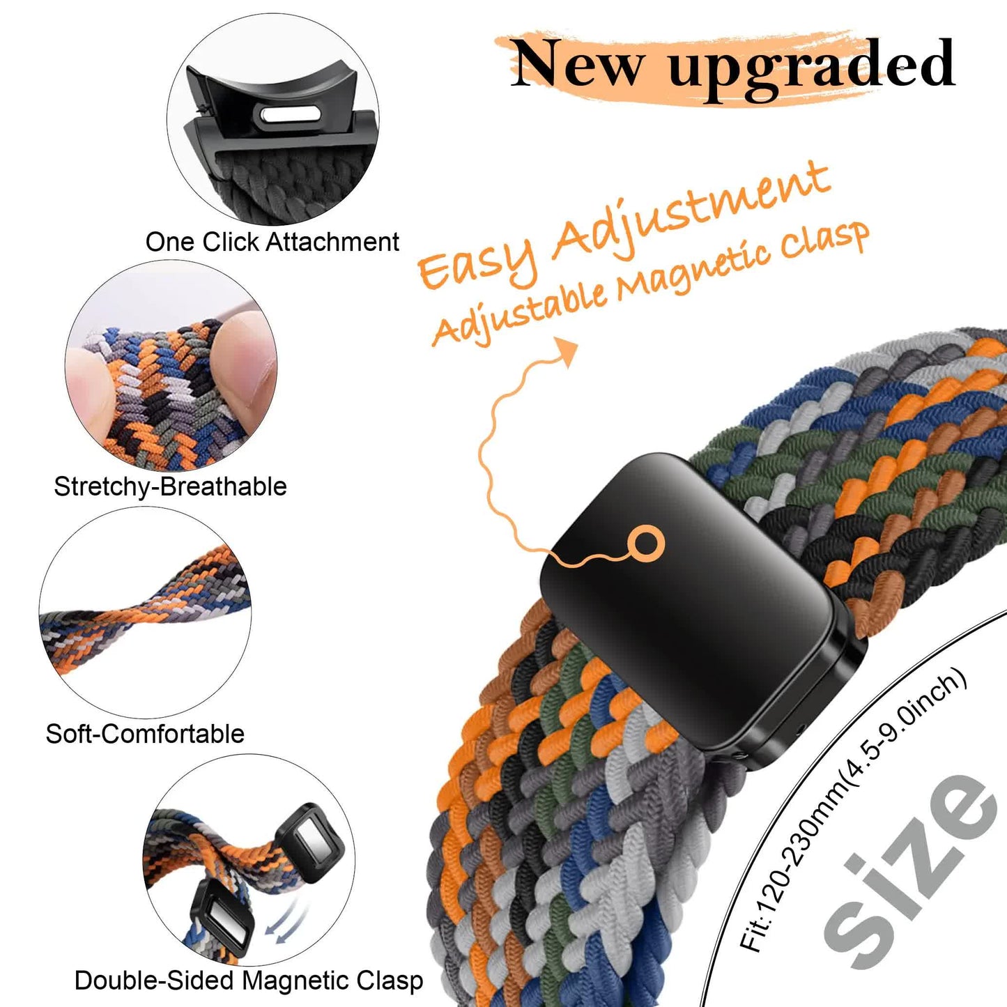 Braided Strap for Samsung Galaxy Watch 6 4 classic/5 Pro 45mm 47mm 43mm 44mm 40mm Magnetic Strap Without Gap Galaxy Watch 6 Band Inverness Green Inverness Green watch 4 40mm 44mm