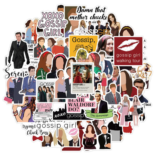 50pcs Gossip Girl Blair Serena Chuck Dan TV Quotes Scrapbook Graffiti Stickers