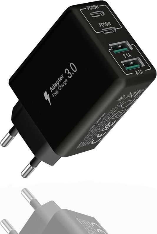 Compatible USB C Charger, 40W USB Multi Fast Charger, Multiple USB Outlets USB Charging Plug Adapter, USB Charger{EE}