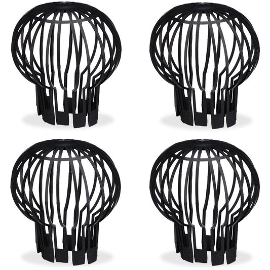 Downspout Cover, 4-pack, Plastic Basket, Leaf Catcher for Gutter, Rain Pipe Cover, Gutter Cover, Ø 13 cm, black