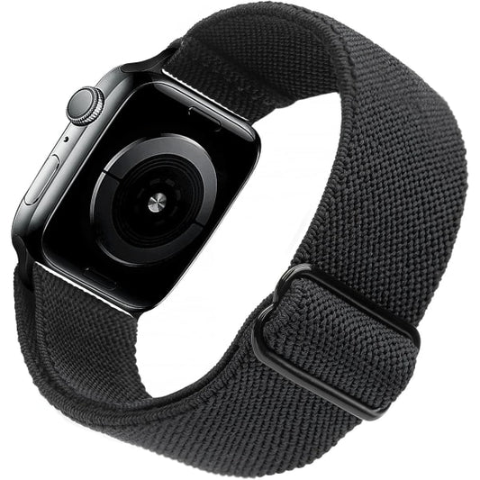 Stretchy Watch Strap Compatible with Apple Watch Band 41mm 40mm 38mm Comfortable Adjustable Sports Band for Women Men - Black_max