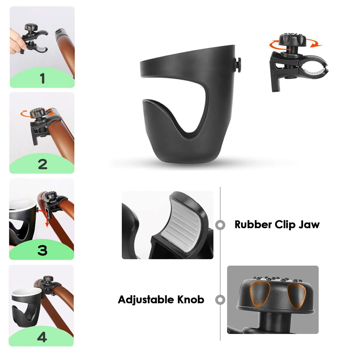 Boat Railing Cup Holder Universal Drink Holder 360 Degree Rotation Adjustable Clamp Boat Drink Holder