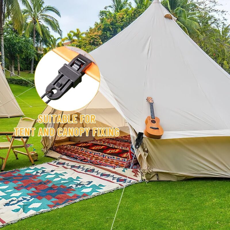 Heavy Duty Tarpaulin Clamps Black 15 Pieces for Tents Camping Boat Covers