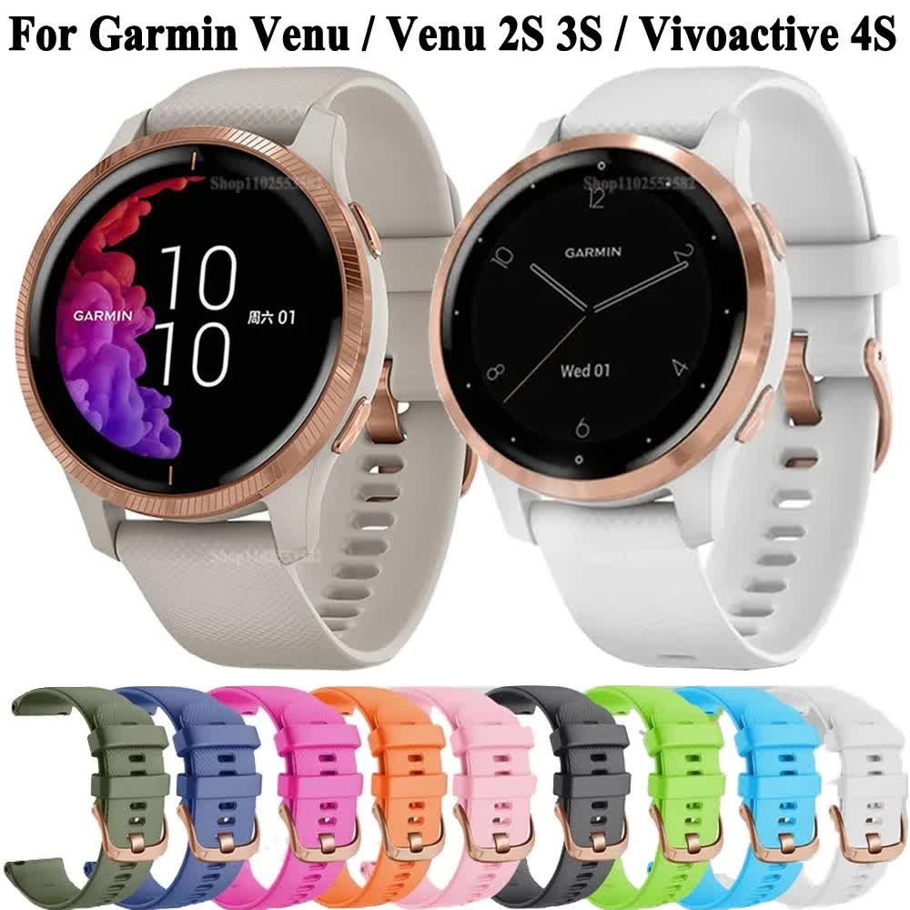 18mm 20mm Wristband Compatible with Garmin Venu Sq 2 Plus Vivoactive 4S Smartwatch Wristband Venu 3S 2S Vivoactive 3 5 Replacement Wristband Gray Gray 18mm Vivoactive 4S