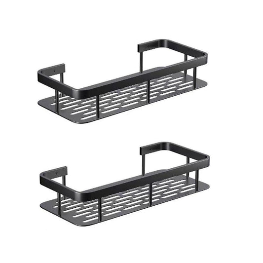 2pcs Bathroom Shelf No Drilling Wall Mount Corner Shelf Shower Storage Bracket Toilet Makeup Organization