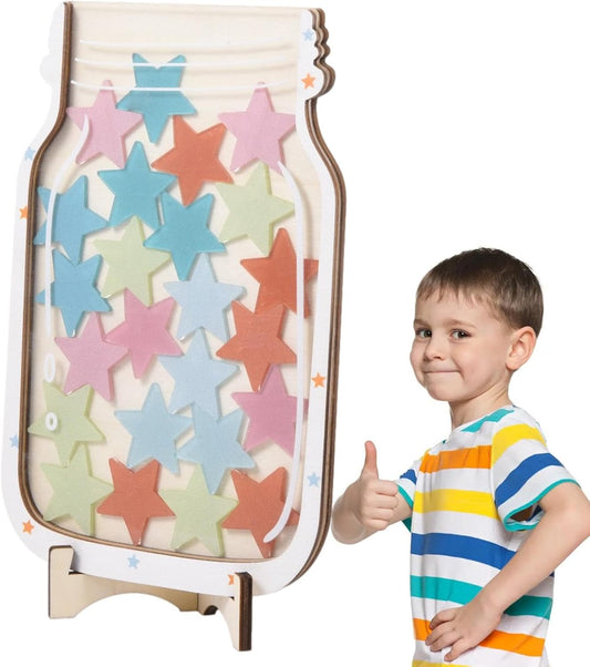 Star Reward Jar - Star and Dinosaur Reward Board, Positive Behavior Chart and Jar Reward System, Classroom Behavior Tool a