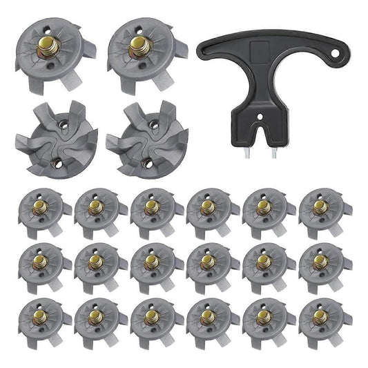 Golf Spikes Set Includes 30 Pcs Golf Studs Replacement Golf Studs Spanner Metal Thread Screw 6mm Dia Golf Spike too-xindaren