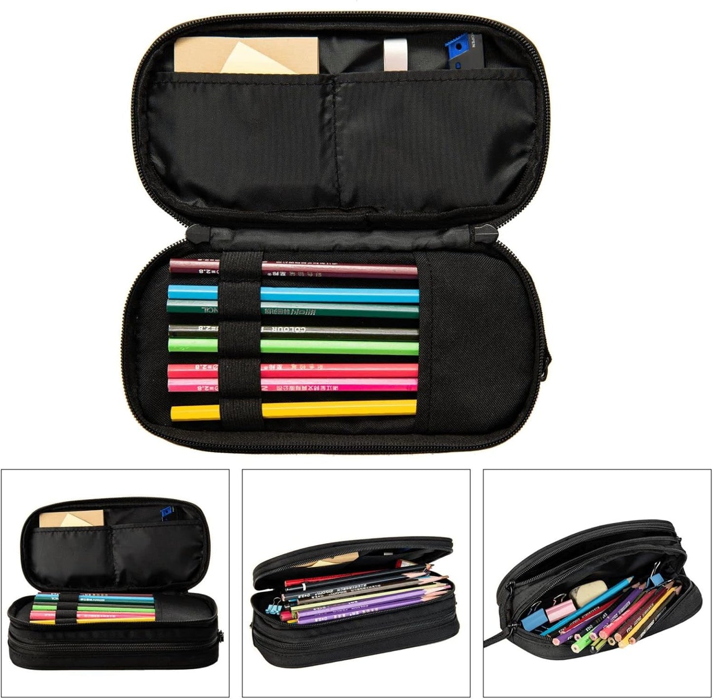 Blue sports pencil case with soccer motif, spacious and durable pencil case with zippers, soccer pencil case Soccer Blue Soccer Blue
