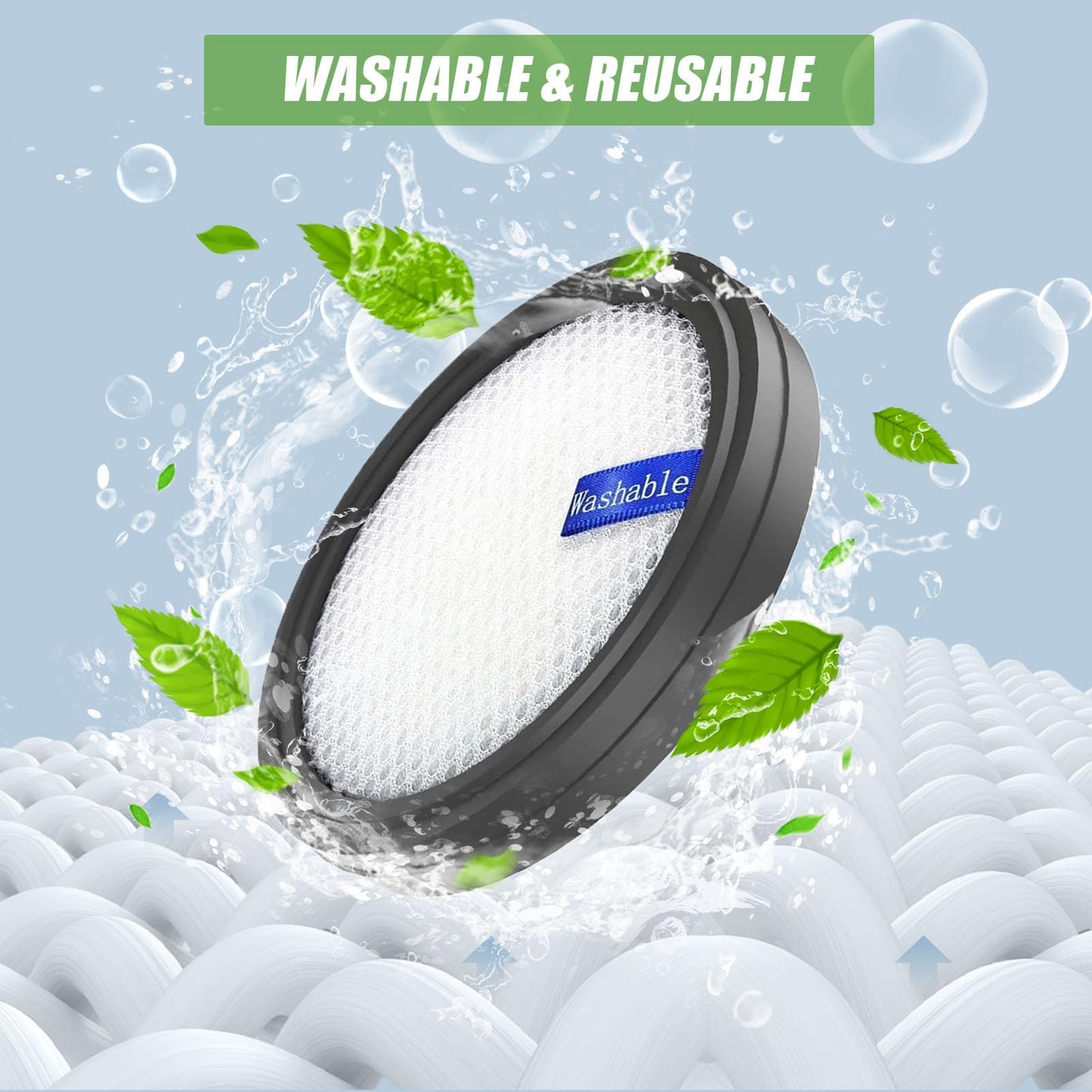 Replacement Filter for PrettyCare W200/W300/W400/P1/P2 Vacuum Cleaner, Washable.