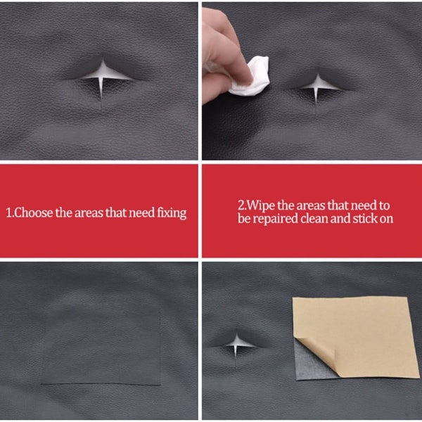 Self-Adhesive Leather Fix Repair Patch Stick Sofa Repairing Sub - Perfect Red 35*137CM