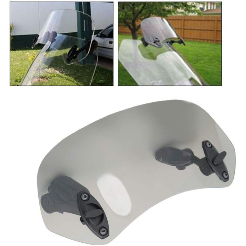 Motorcycle Windshield - Adjustable Clip-On Windshield Wind Deflector Windscreen Accessories for Motorcycle Tawny