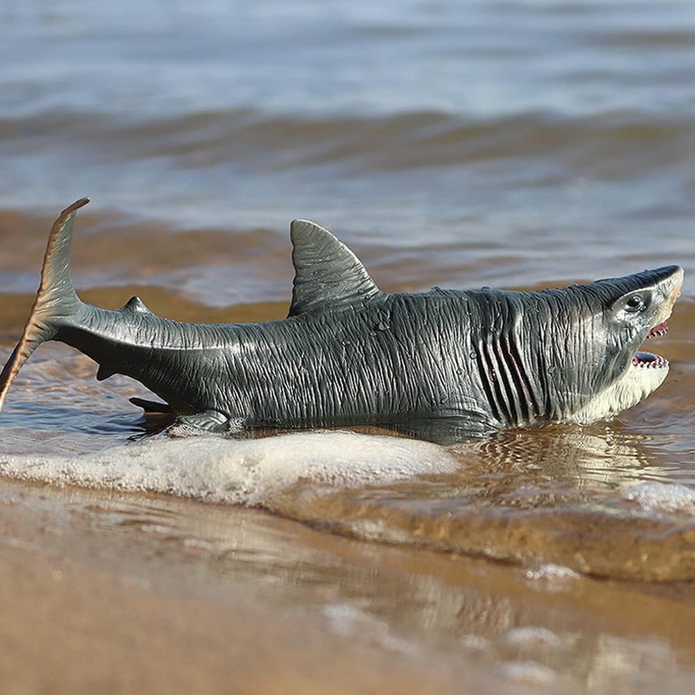 Large Megalodon Shark Toy, Plastic Sea Animal Figure, Realistic Sea Monster Toy Figure