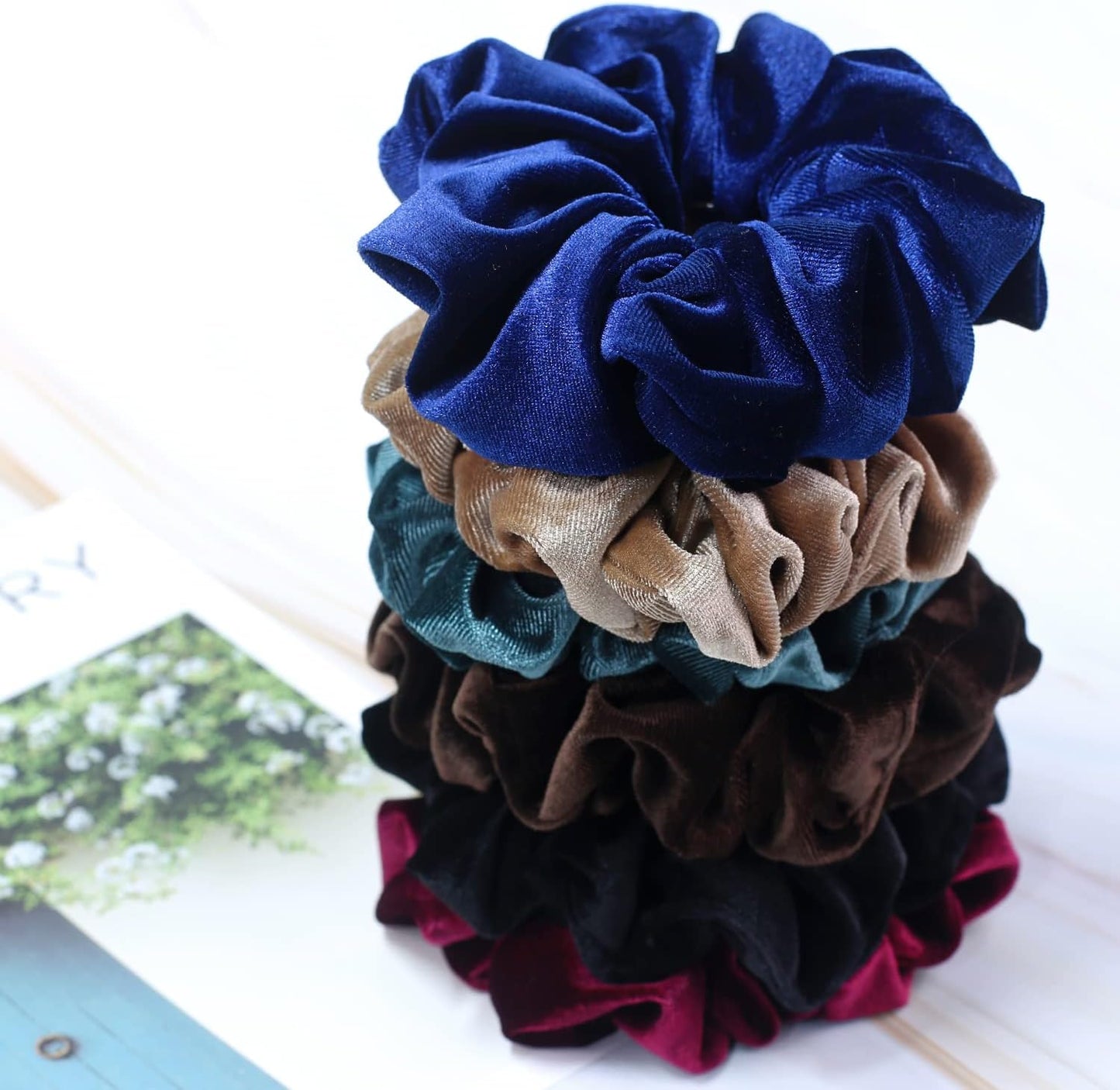 Extra Large Scrunchies for Women with Thick Hair, Premium Velvet Large Scrunchie, Soft Twists Ponytail Holder Hair Accessories, 6 Pack