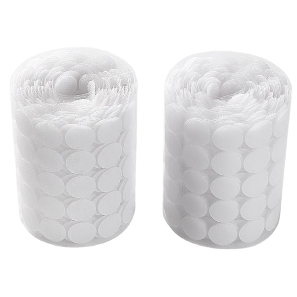 1000pcs Self-adhesive Velcro for Kids, Round, Early Education, Nylon, Self-adhesive, Die-cut, White, Silent, 10mm