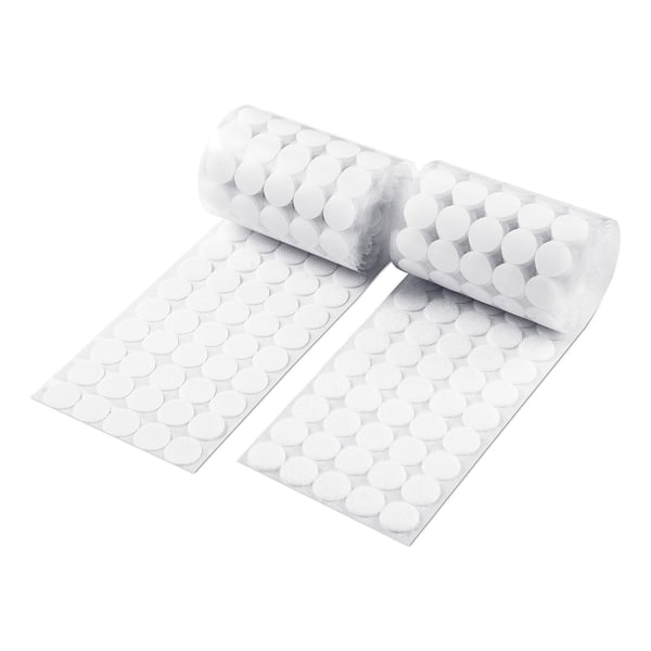 1000pcs Self-adhesive Velcro for Kids, Round, Early Education, Nylon, Self-adhesive, Die-cut, White, Silent, 10mm