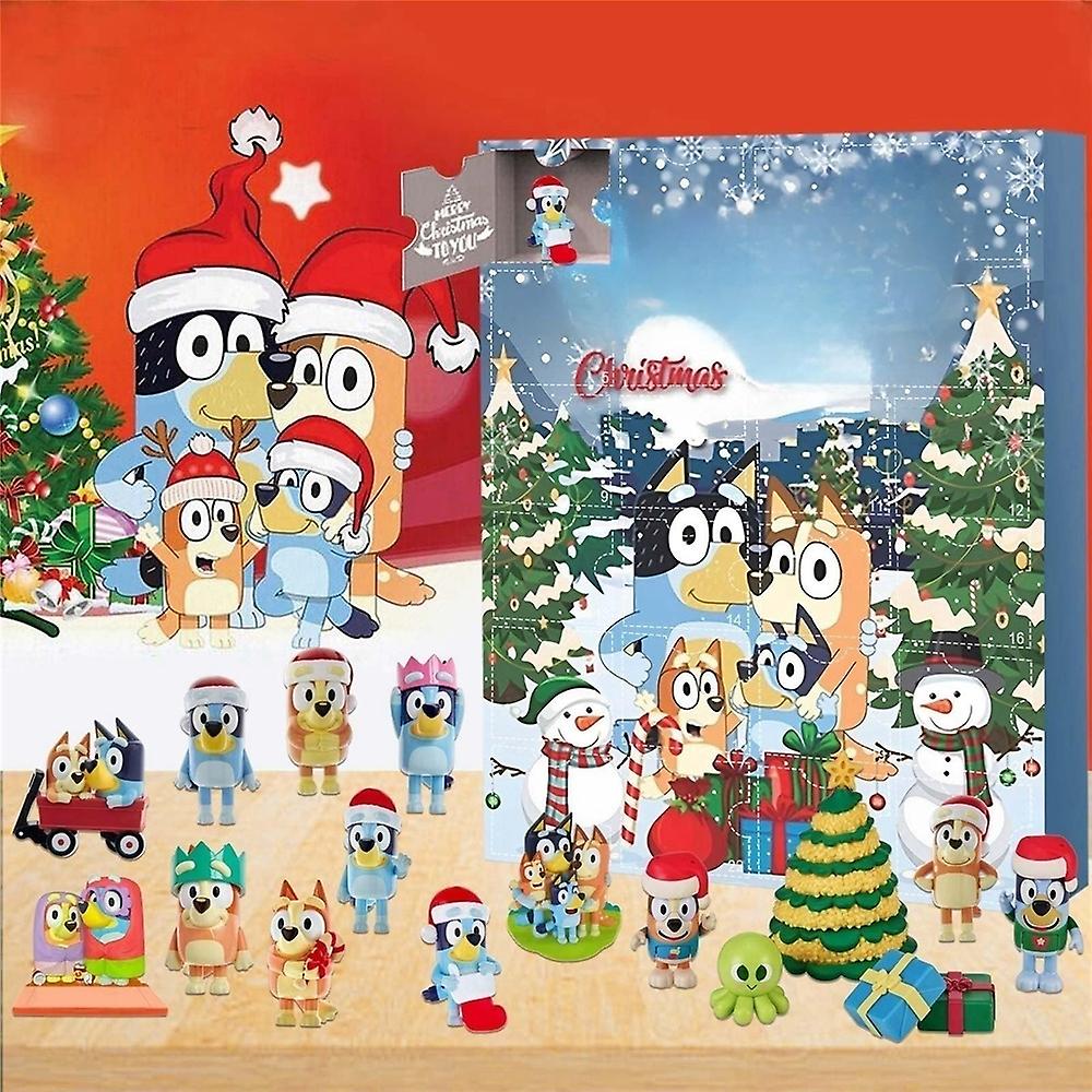 Advent Calendar Bluey 2023 24-Day Countdown Calendar Bluey Cartoon Characters Dolls Gifts