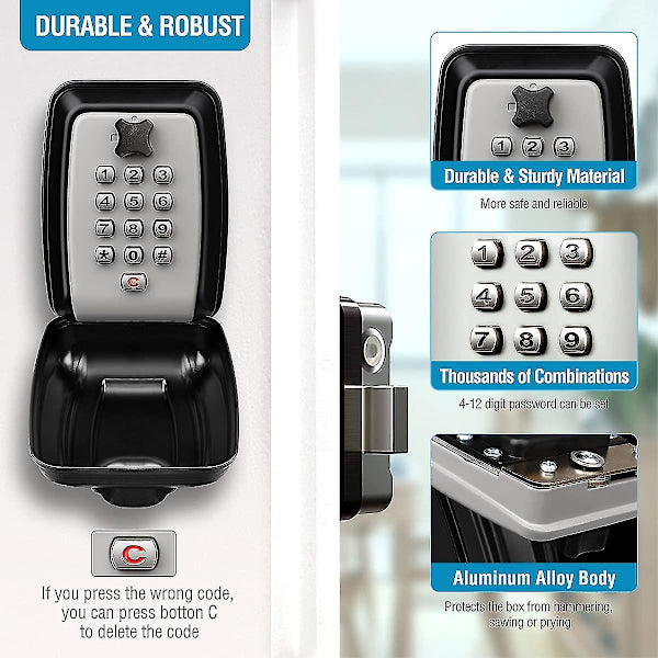 Waterproof key box wall mounted outdoor key box safe key box wall mounted key cabinet
