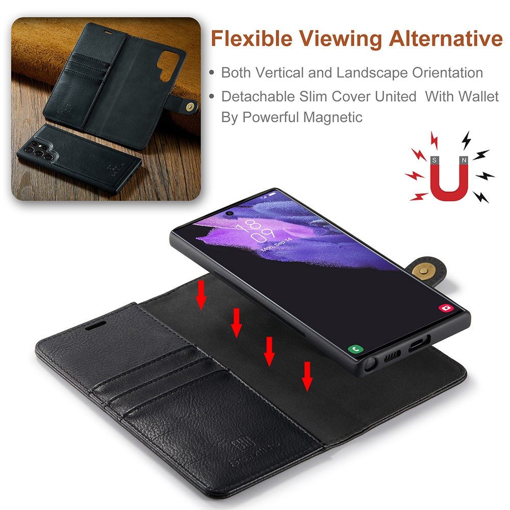 DG.MING 2-in-1 Magnetic Wallet Samsung Galaxy S22 Ultra Black_max