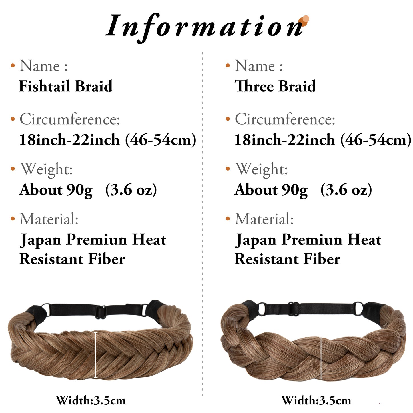 1pc Synthetic Braiding Hair with Adjustable Belt Braided Bohemian Style Women Hairstyle 10 10 Athree strand braid