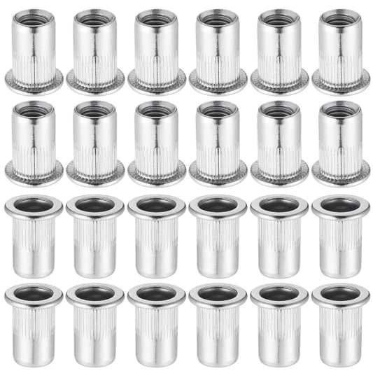 60pcs 304 Stainless Steel Rivet Nut M8 Flat Head Blind Nut Threaded Rivet Nut Rivet Nut for Threaded Insert Plys